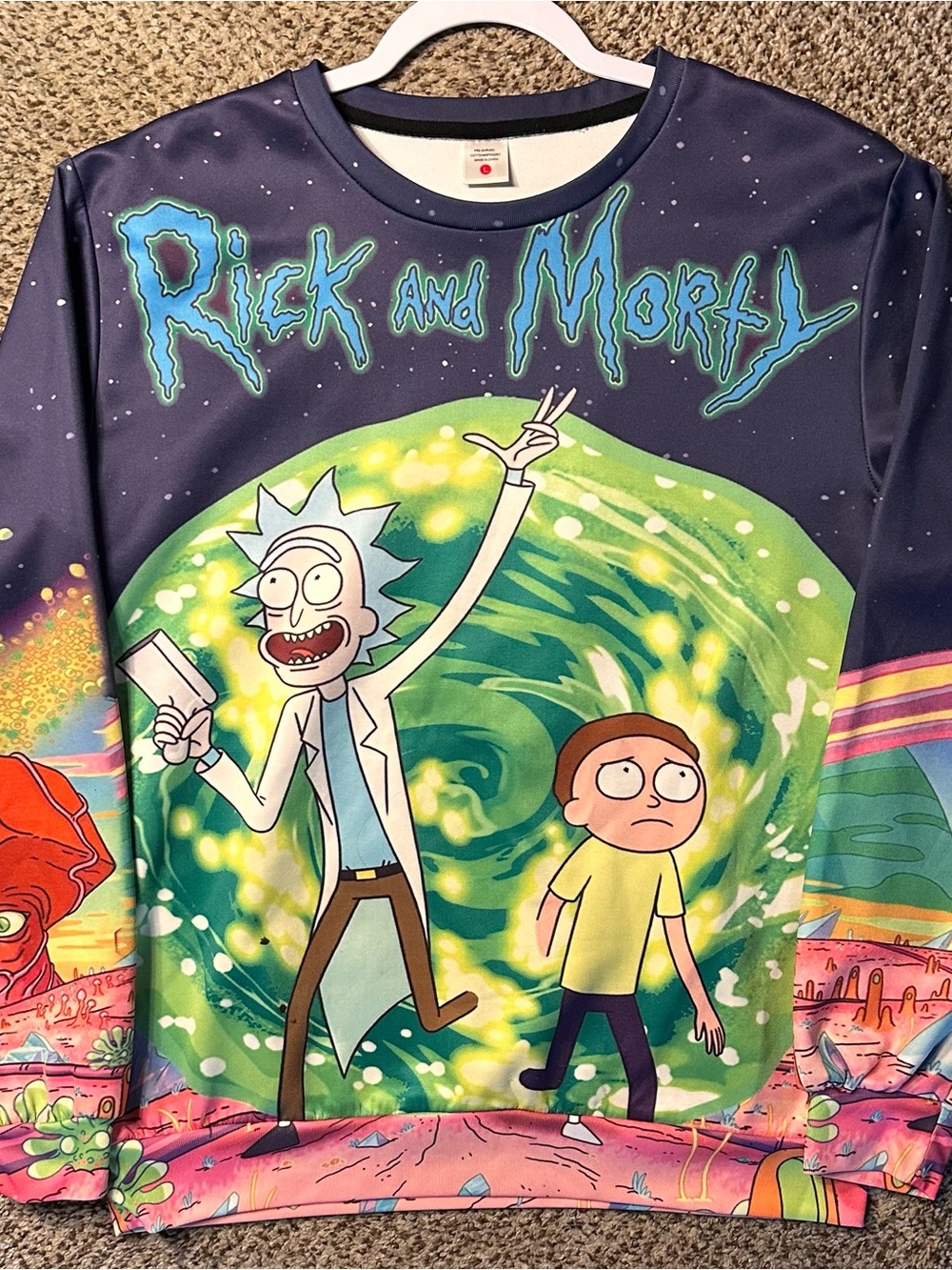 Rick and Morty Graphic Pullover Sweatshirt - Green Portal